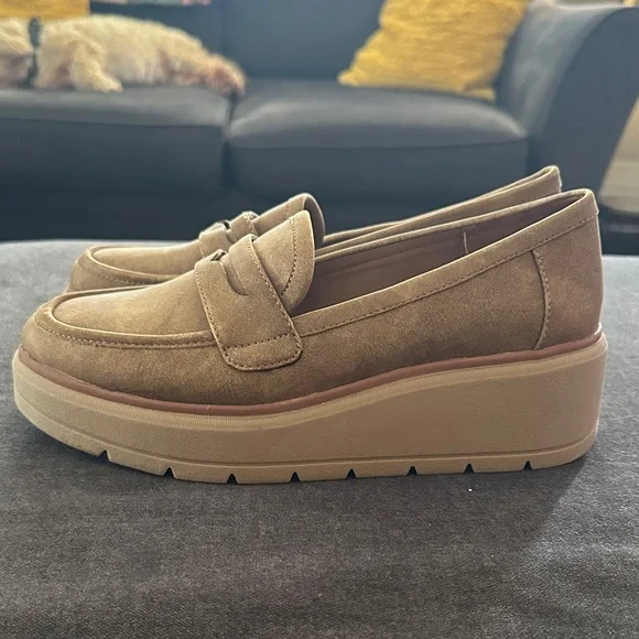 Dr. Scholl's Suede Penny Loafers in Camel Brown - Picture 2 of 7